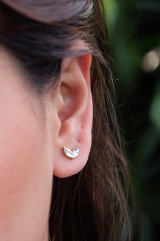 Sprout Studs in Silver