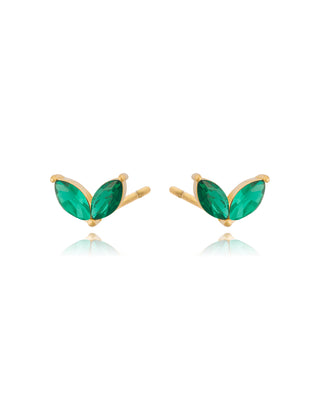 Sprout Studs in Emerald