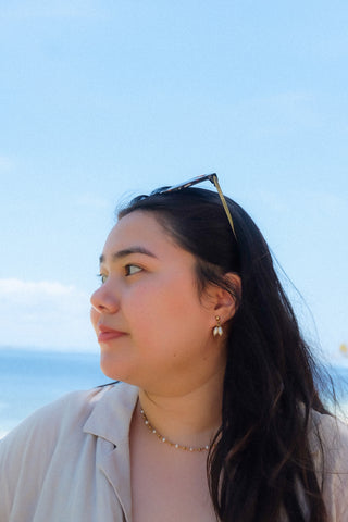 Maggie Drop Pearl Earrings in Silver